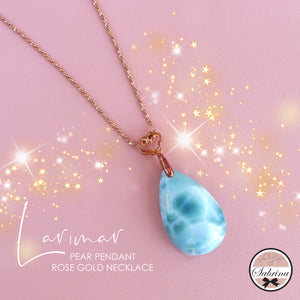 HIGH GRADE LARIMAR PEAR NECKLACE