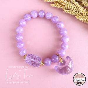LAVENDER AMETHYST LUCKY TURN WEALTH BAR BRACELET