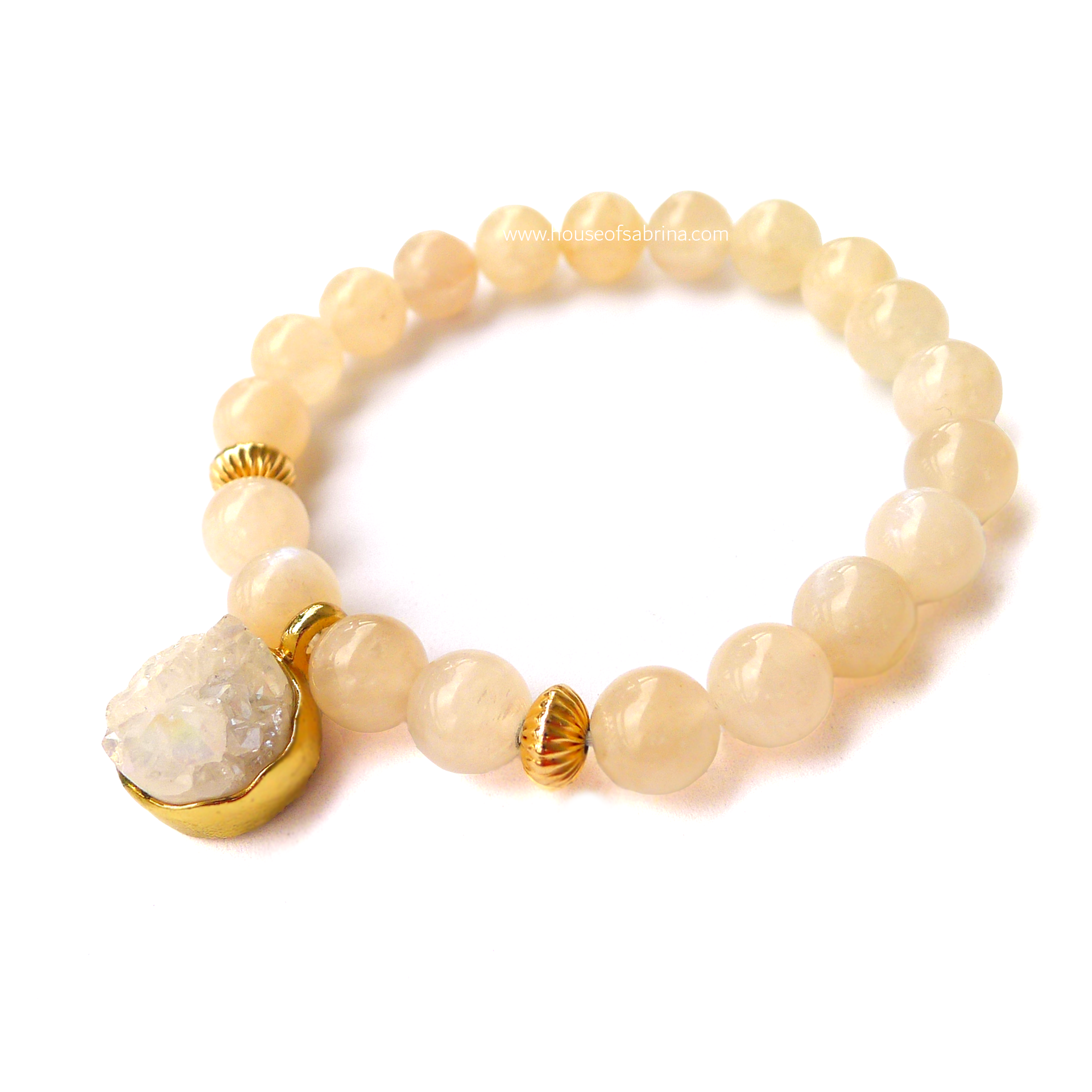 Moonstone x Druzy Power Gemstone Bracelet