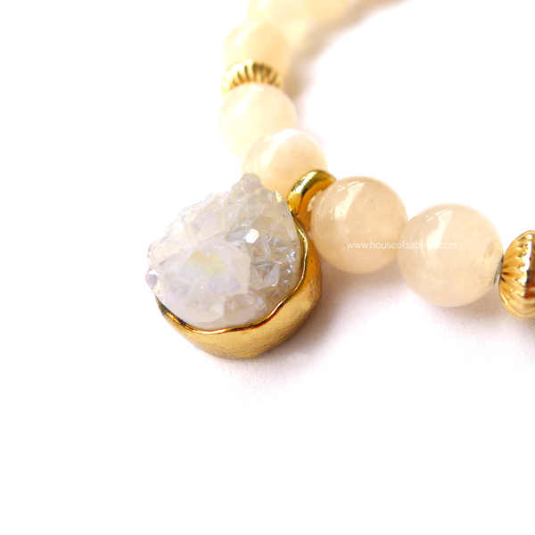 Moonstone x Druzy Power Gemstone Bracelet