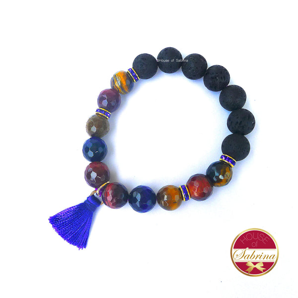 Multicolored Tiger Eye Diffuser Bracelet