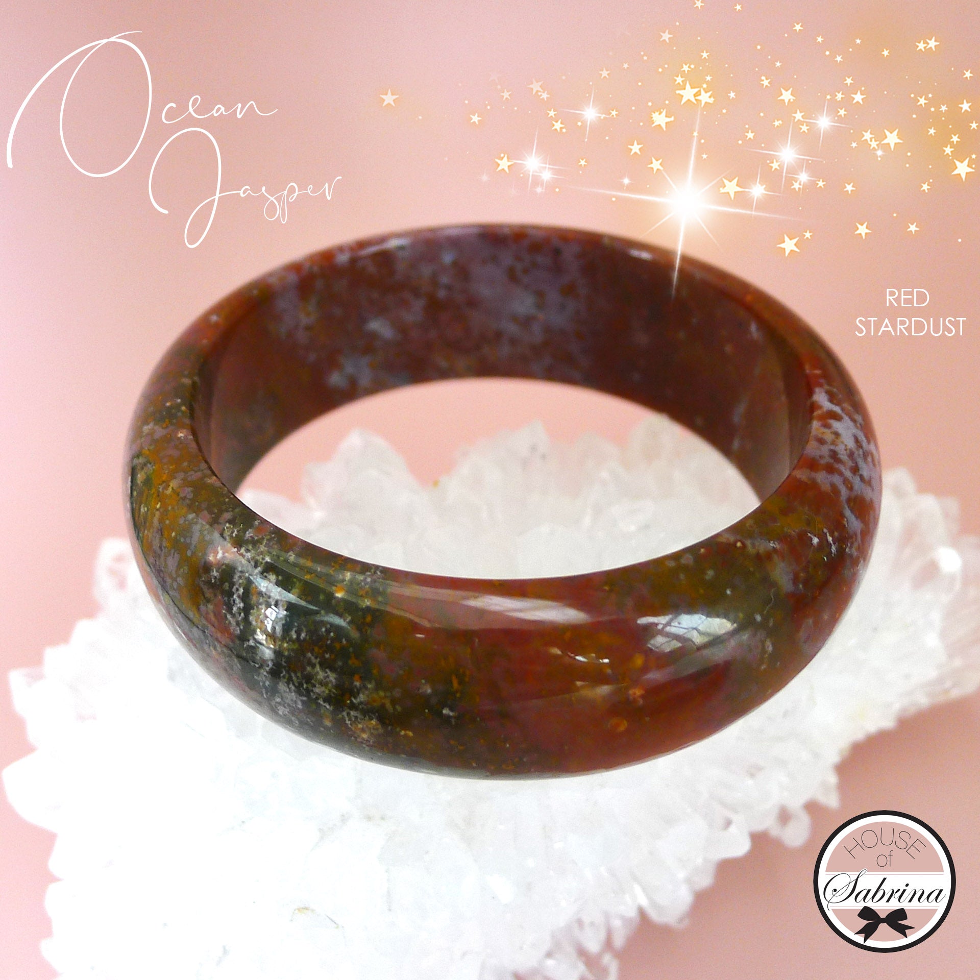 OCEAN JASPER BANGLE (RED STARDUST)