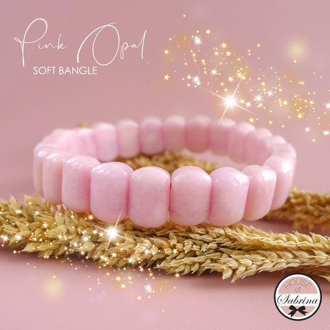 PINK OPAL SOFT BANGLE GEMSTONE BRACELET