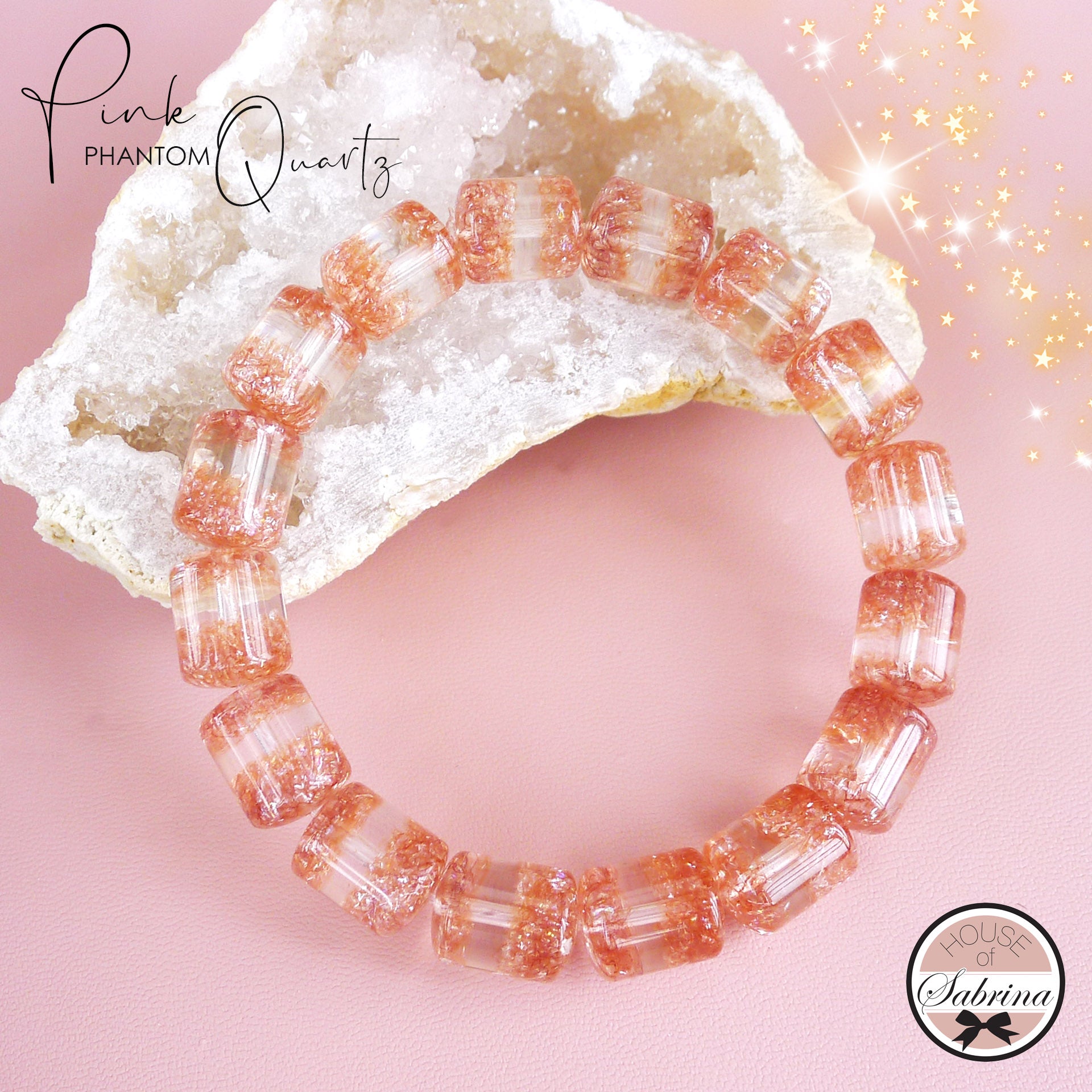 HIGH GRADE PINK PHANTOM QUARTZ
