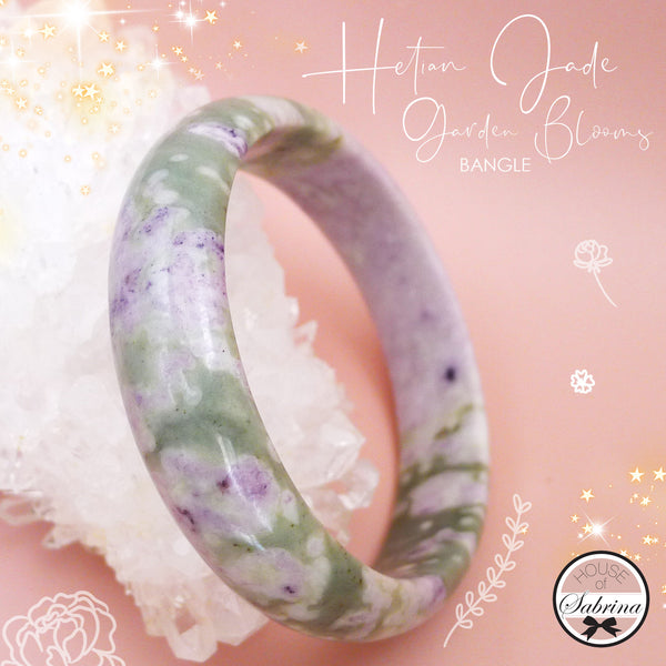 PURPLE HETIAN JADE GARDEN BLOOMS BANGLE