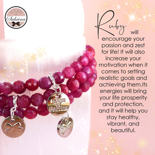 HIGH GRADE RUBY FACETED GEMSTONE BRACELET
