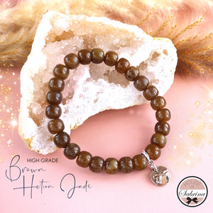 HIGH GRADE BROWN HETIAN JADE GEMSTONE BRACELET