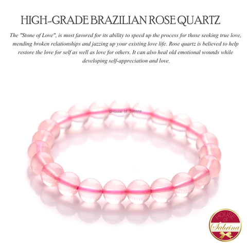 High-Grade Brazilian Rose Quartz Gemstone Bracelet