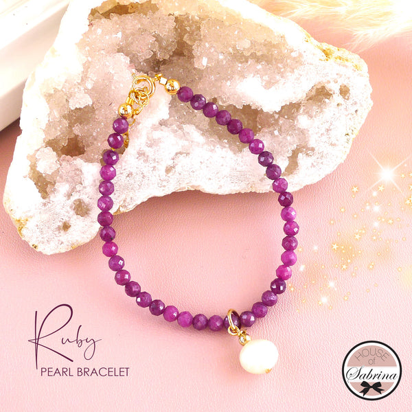 HIGH GRADE PINK BURMA RUBY PEARL SET