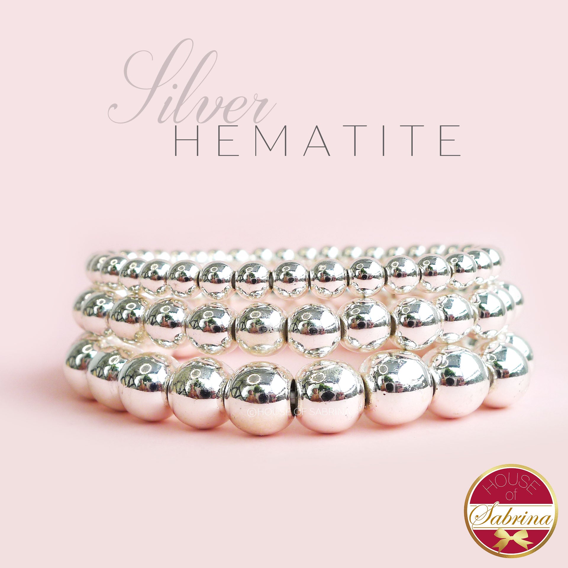 SILVER HEMATITE GEMSTONE BRACELET