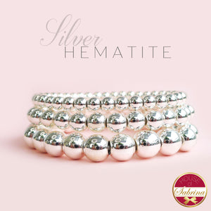 SILVER HEMATITE GEMSTONE BRACELET