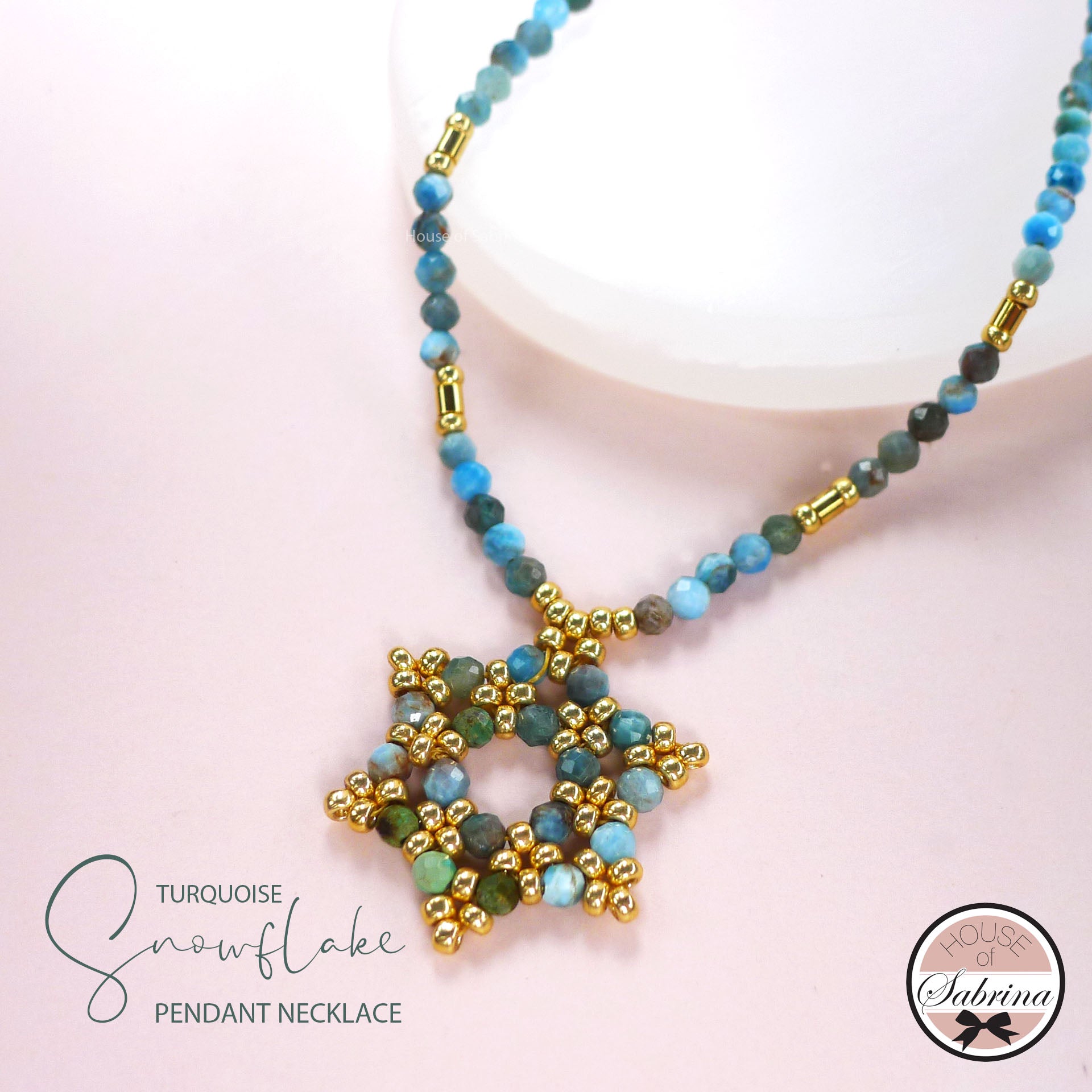 TURQUOISE SNOWFLAKE NECKLACE