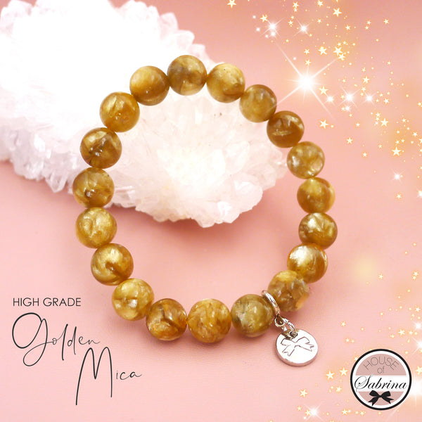 HIGH GRADE SUGILITE FLUORITE BANGLE + GOLDEN MICA GEMSTONE BRACELET SET