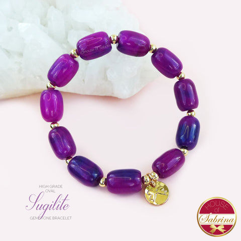 HIGH GRADE OVAL SUGILITE GEMSTONE BRACELET