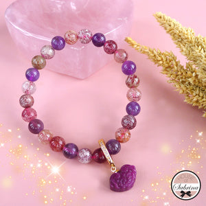 HIGH GRADE SUPER SEVEN WITH RU YI RUBY GEMSTONE BRACELET