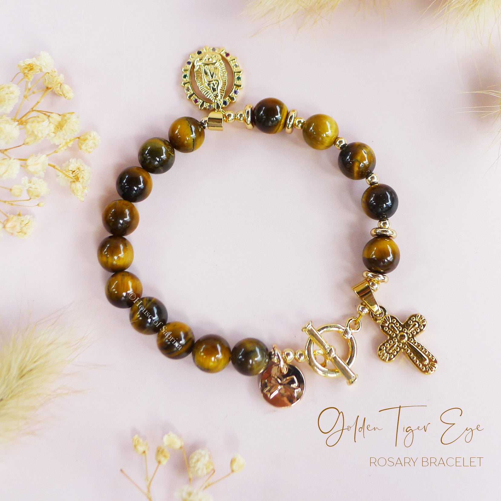 GOLDEN TIGER EYE ROSARY BRACELET