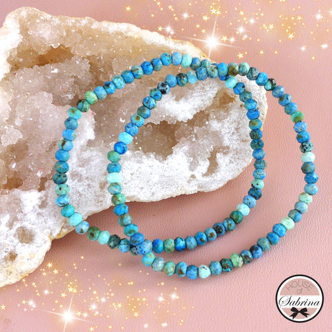 TURQUOISE FACETED RHONDELLE GEMSTONE BRACELET
