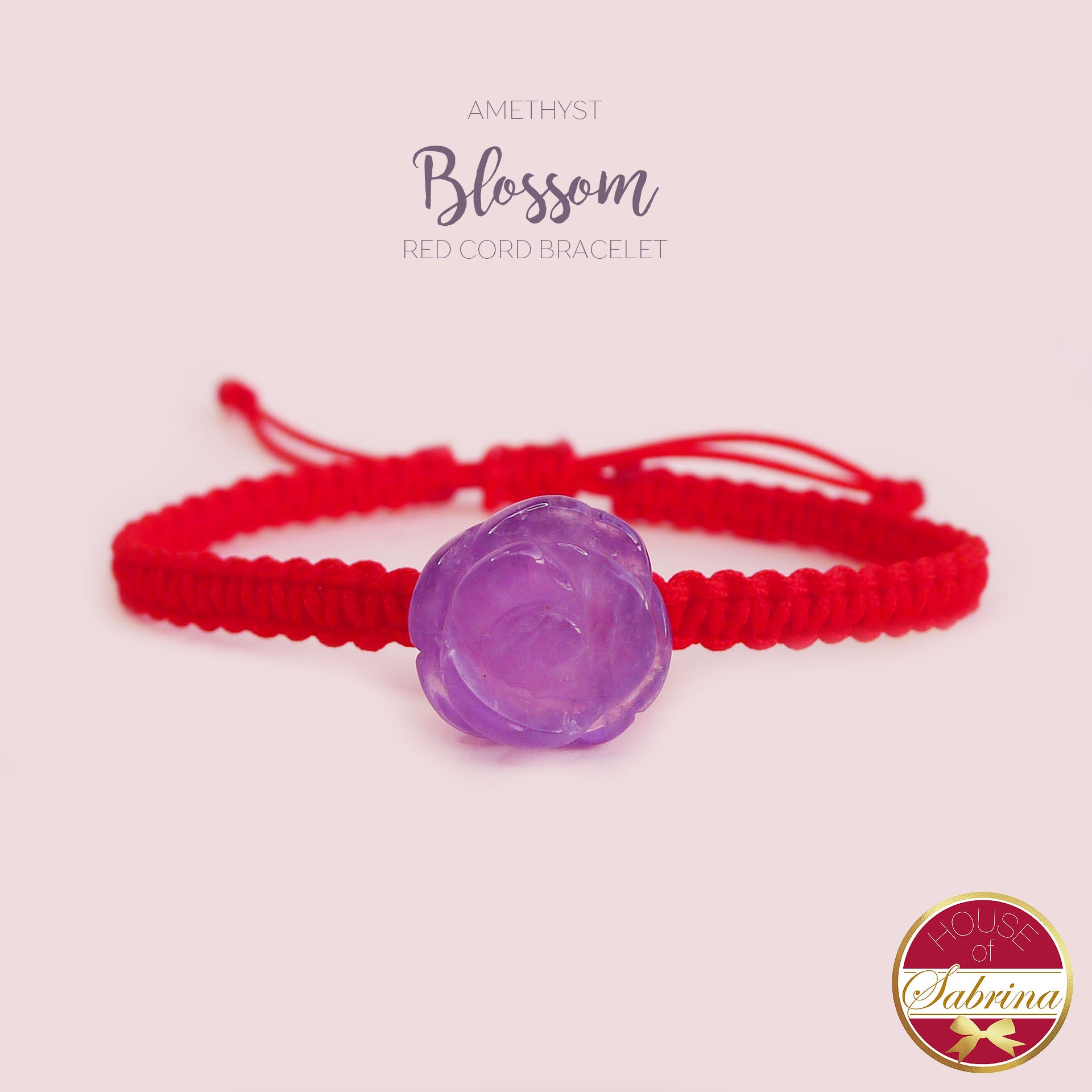 AMETHYST BLOSSOM RED CORD BRACELET