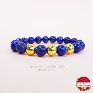 LAPIS LAZULI + TRIO GOLD HEMATITE