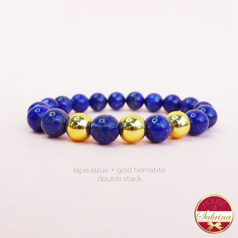LAPIS LAZULI + TRIO GOLD HEMATITE