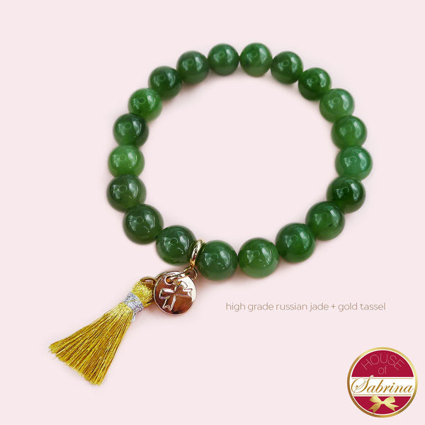 HIGH GRADE RUSSIAN JADE POWER GEMSTONE BRACELET